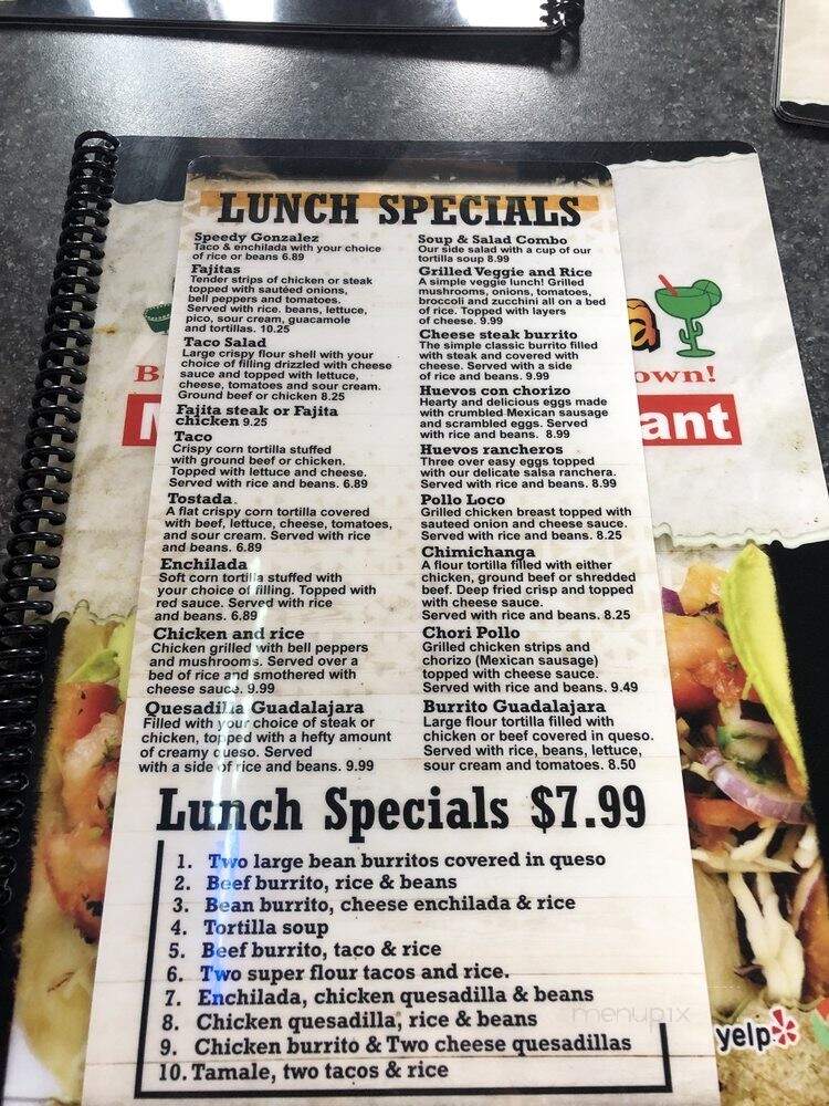 Guadalajara Mexican Restaurant - Altoona, IA menu_pic