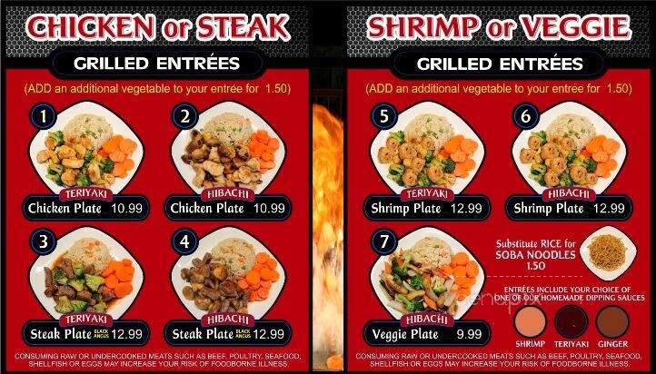 Nagano Japanese Grill - Sevierville, TN menu_pic