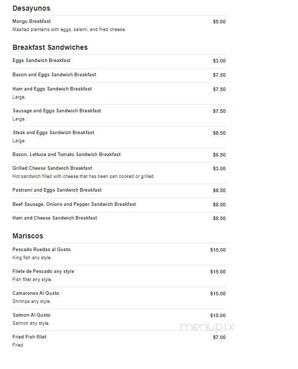 El Tipico Restaurant - Nashua, NH menu_pic