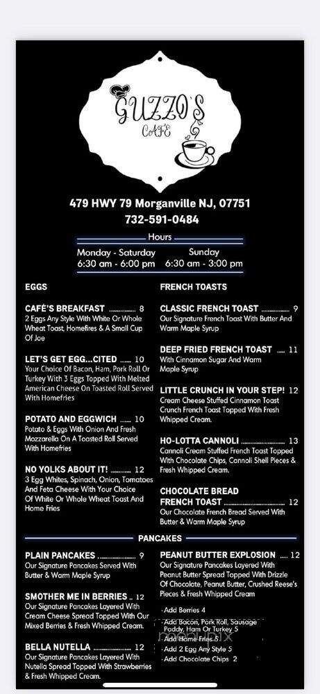 Guzzo's Cafe & Bakery - Marlboro, NJ menu_pic