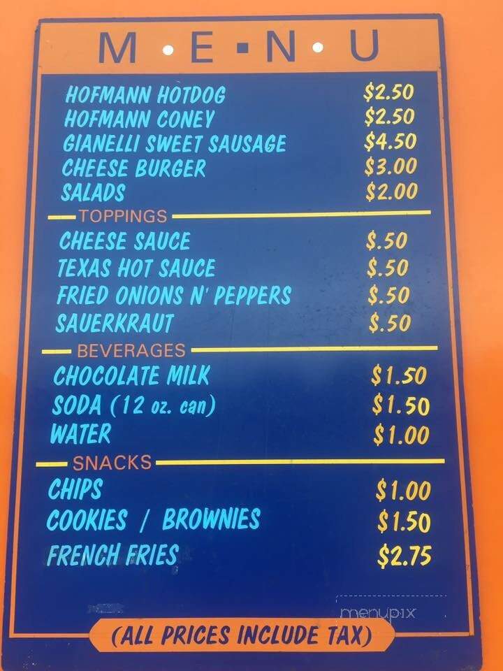 Shannons Hotdogs - Fulton, NY menu_pic