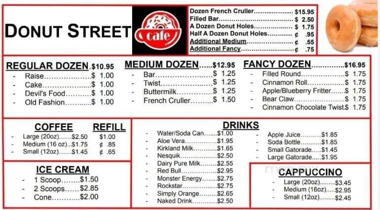 Donut Street Cafe - Lockeford, CA menu_pic