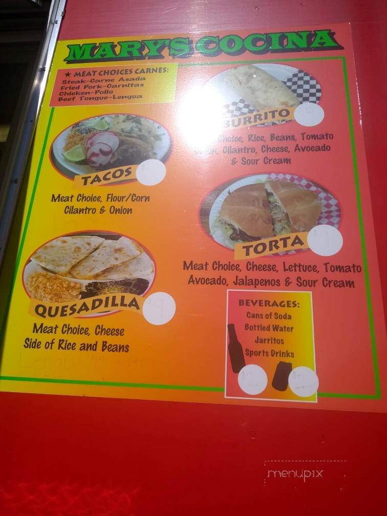 Marys Cocina - Parkdale, OR menu_pic