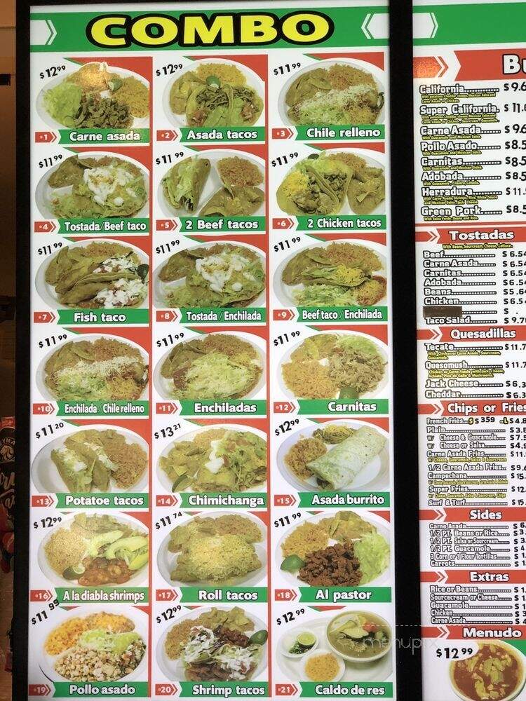 Burritos Luna - Fallbrook, CA menu_pic
