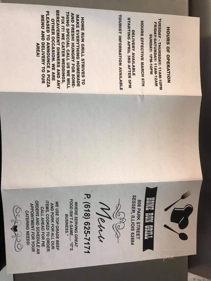 Homerun Grill - Sesser, IL menu_pic