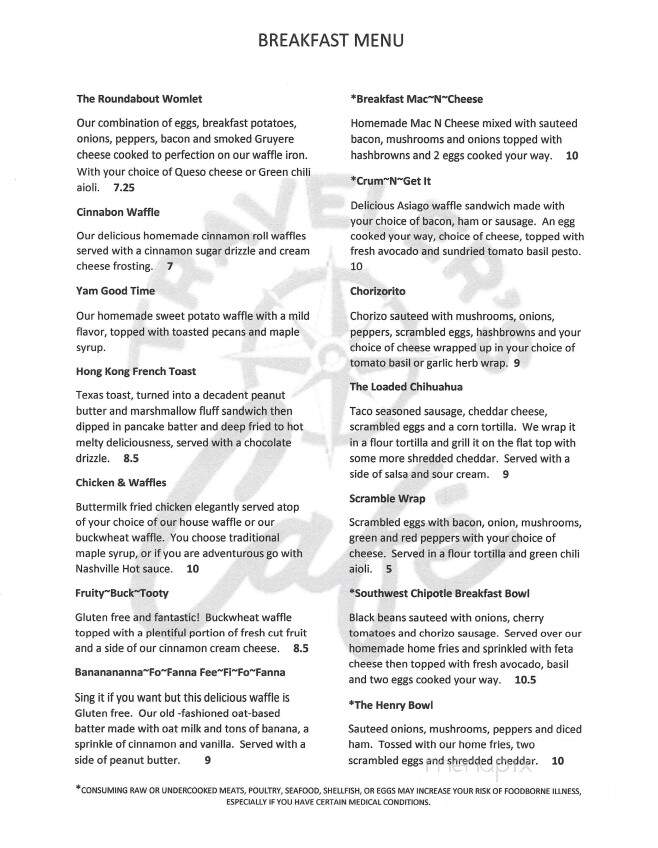 Traveler's Cafe - Saegertown, PA menu_pic