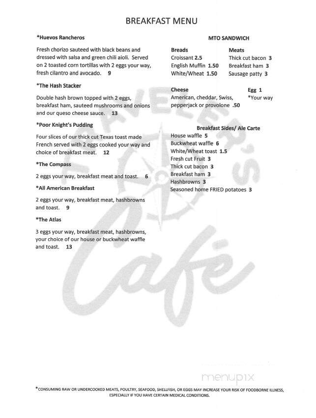 Traveler's Cafe - Saegertown, PA menu_pic