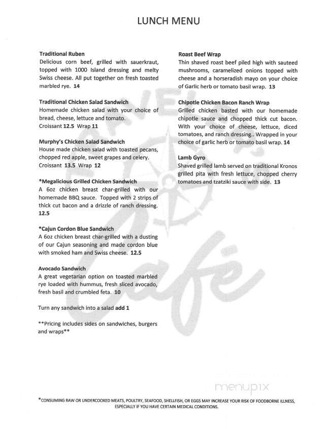 Traveler's Cafe - Saegertown, PA menu_pic