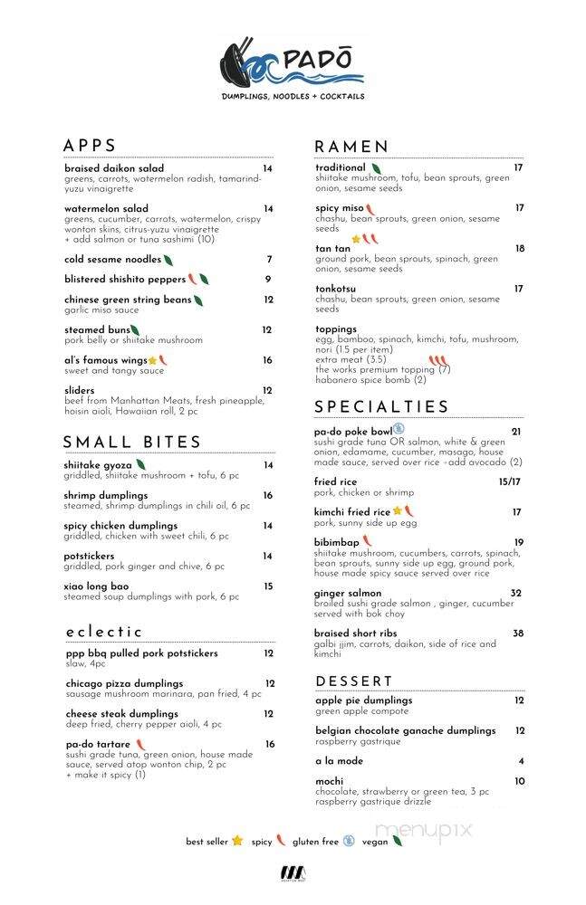 Pa'Do - Manhattan Beach, CA menu_pic