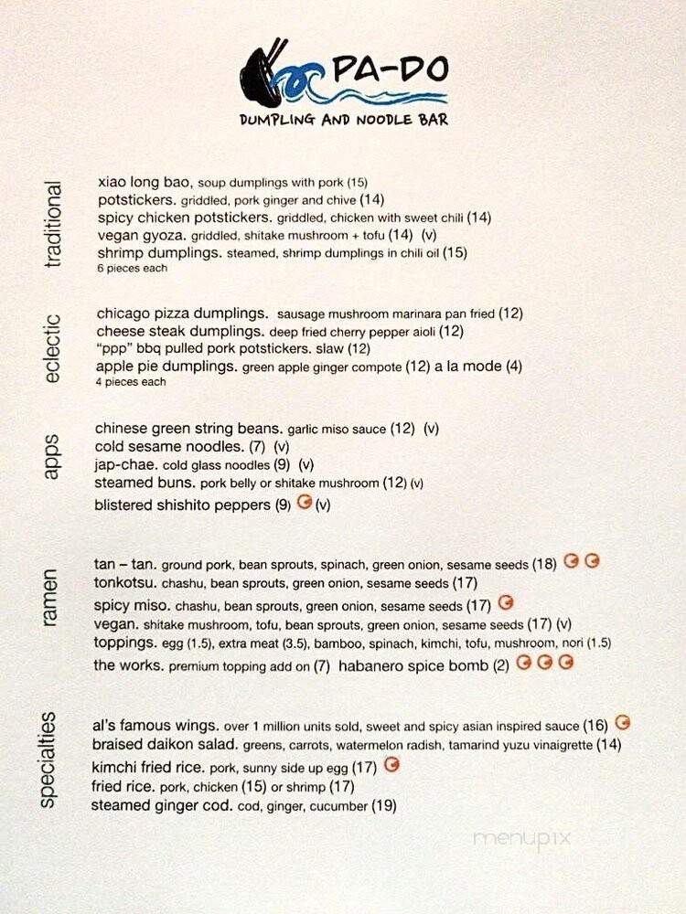 Pa'Do - Manhattan Beach, CA menu_pic