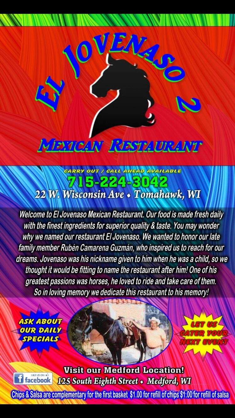 El Jovenaso Mexican Restaurant 2 - Tomahawk, WI menu_pic