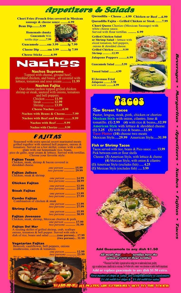 El Jovenaso Mexican Restaurant 2 - Tomahawk, WI menu_pic