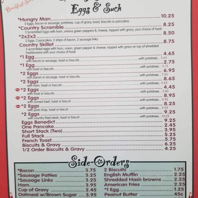 Sweet Thangs Cafe - Hartford, MI menu_pic