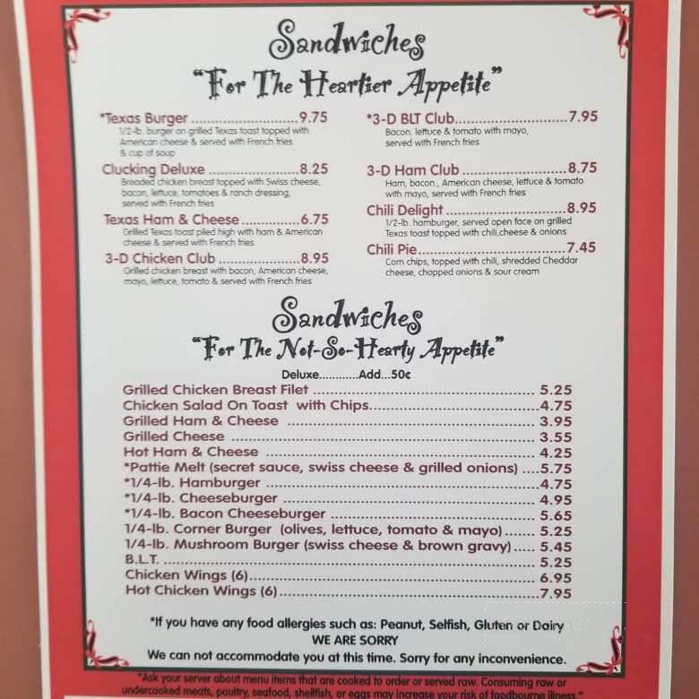 Sweet Thangs Cafe - Hartford, MI menu_pic