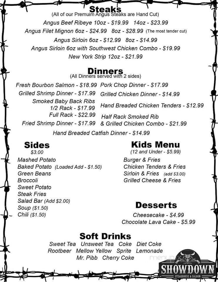 Show Down Steakhouse & Saloon - Mount Vernon, IL