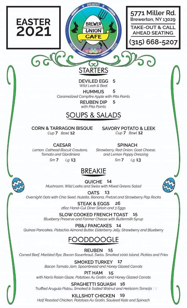 Brewer Union Cafe - Brewerton, NY menu_pic