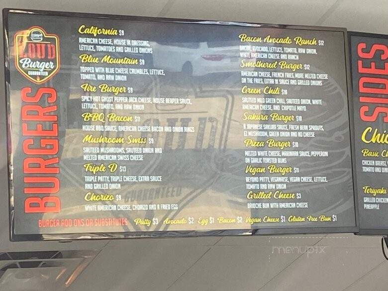 Loud Burger - Grand Terrace, CA menu_pic