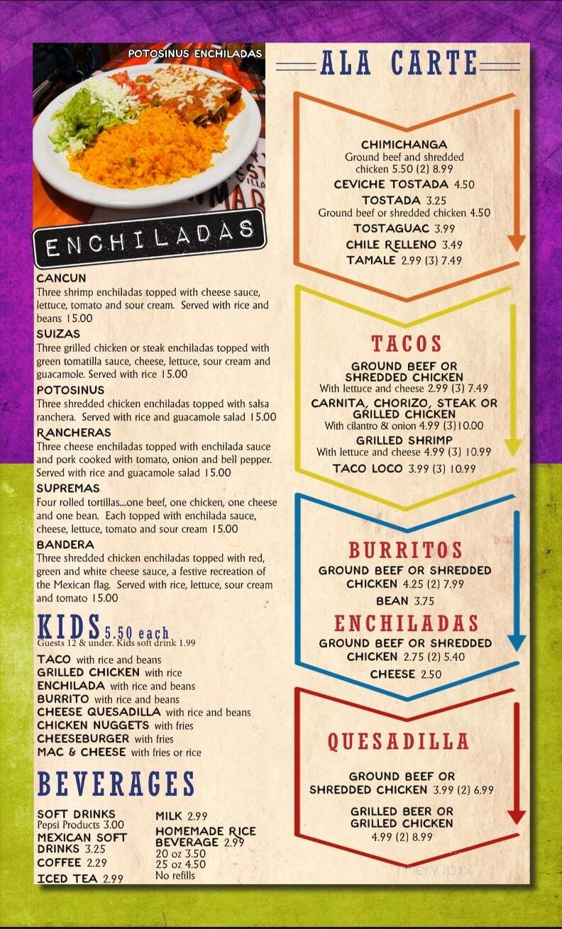 Cancun Mexican Restaurant 2 - Linden, MI menu_pic