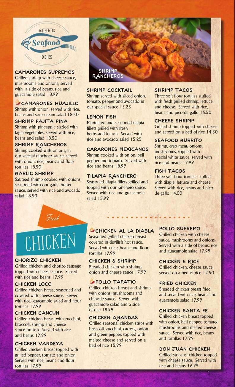 Cancun Mexican Restaurant 2 - Linden, MI menu_pic