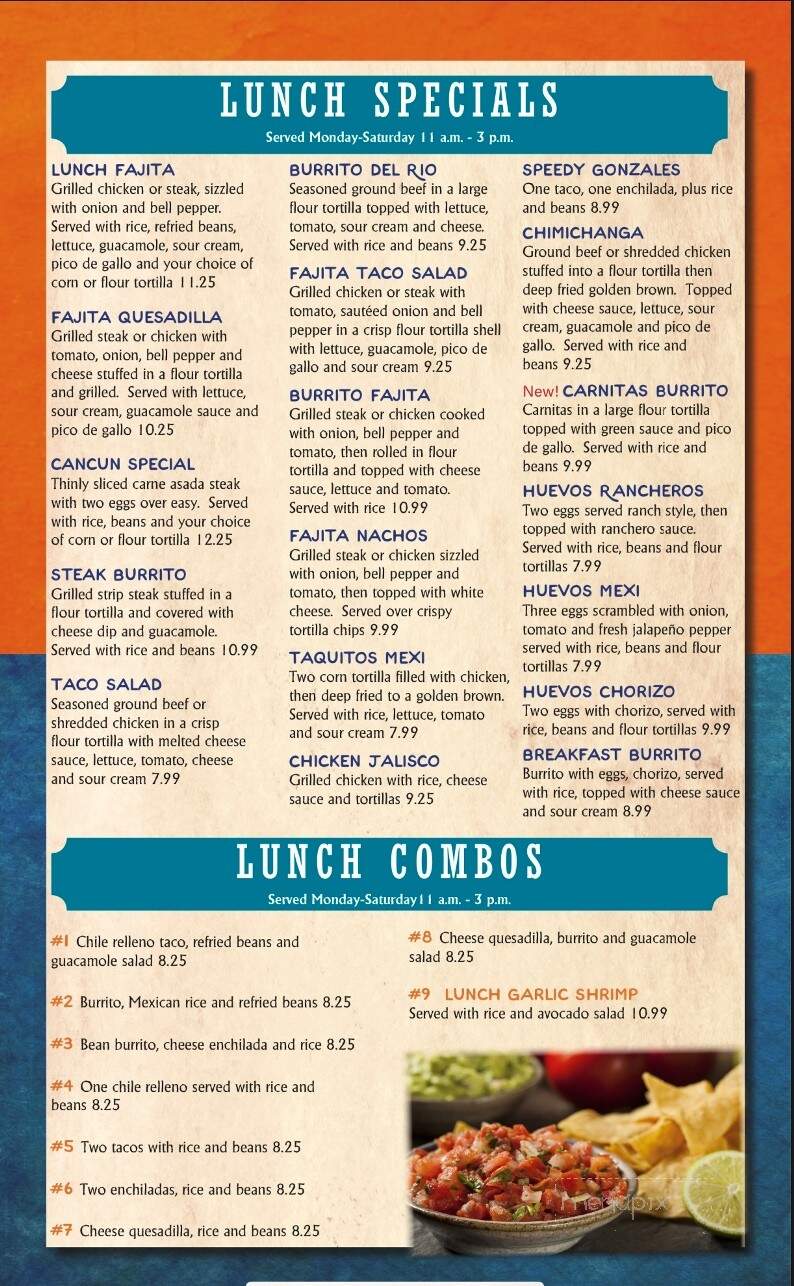 Cancun Mexican Restaurant 2 - Linden, MI menu_pic