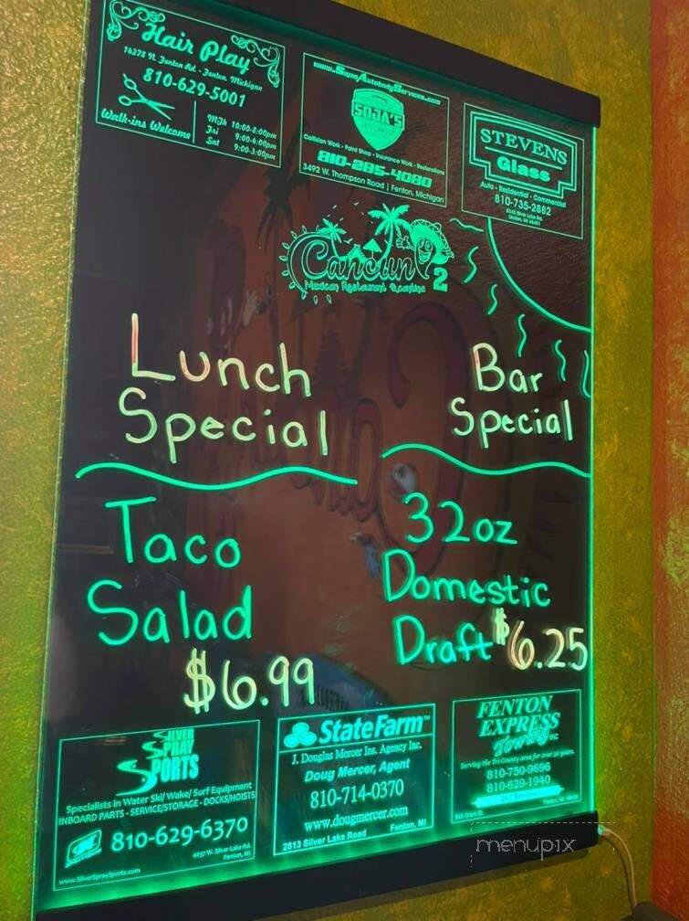 Cancun Mexican Restaurant 2 - Linden, MI menu_pic