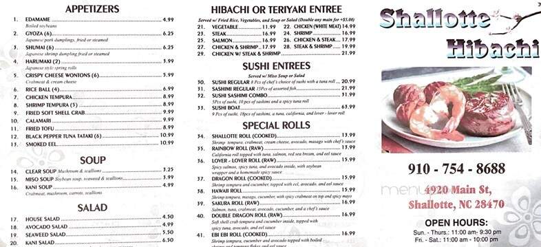 Shallotte Hibachi - Shallotte, NC menu_pic