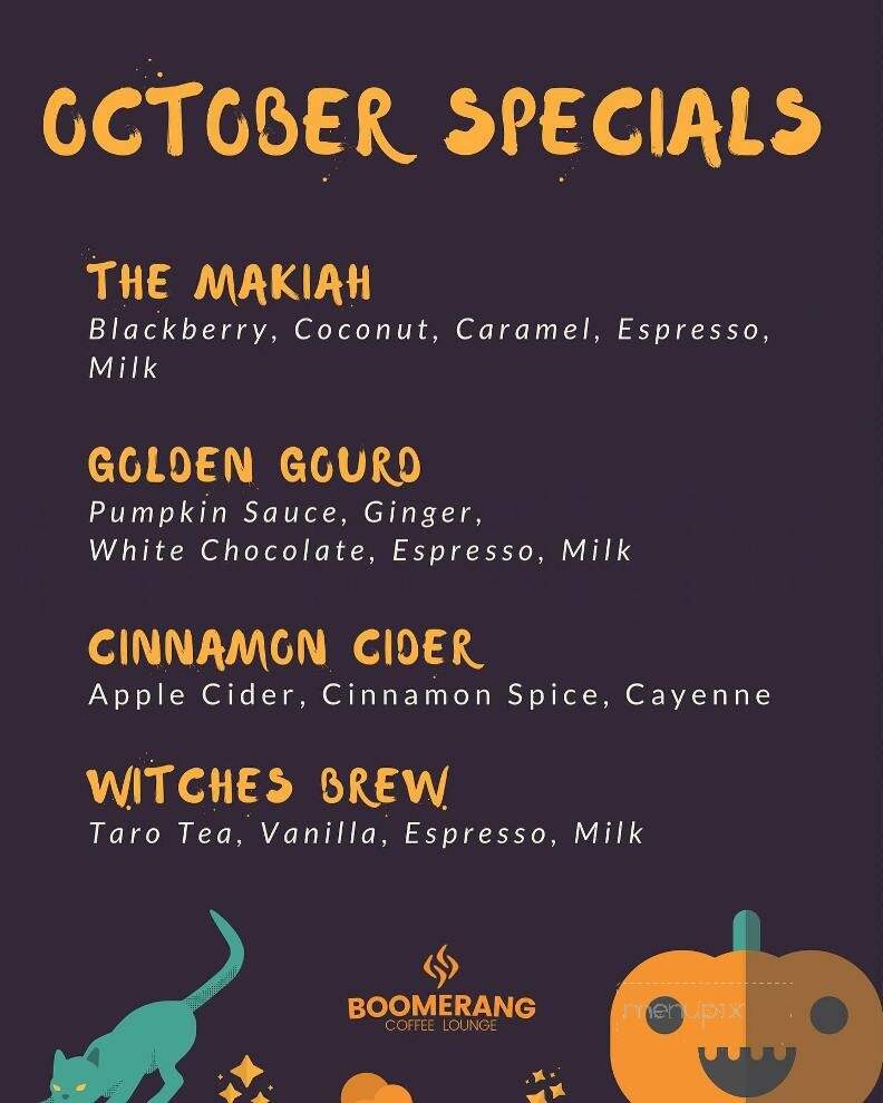 Boomerang Coffee Lounge - Midland, MI menu_pic