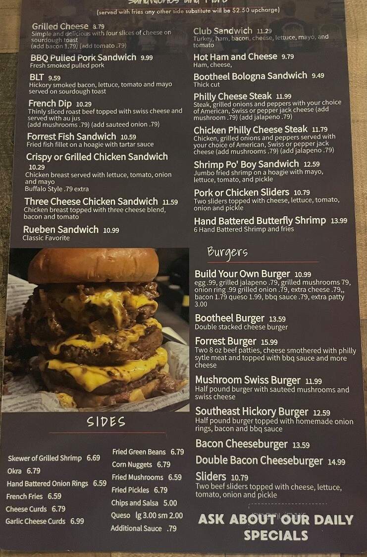 Forrest Roots Bar, Grill & Bottle Shop - Holcomb, MO menu_pic