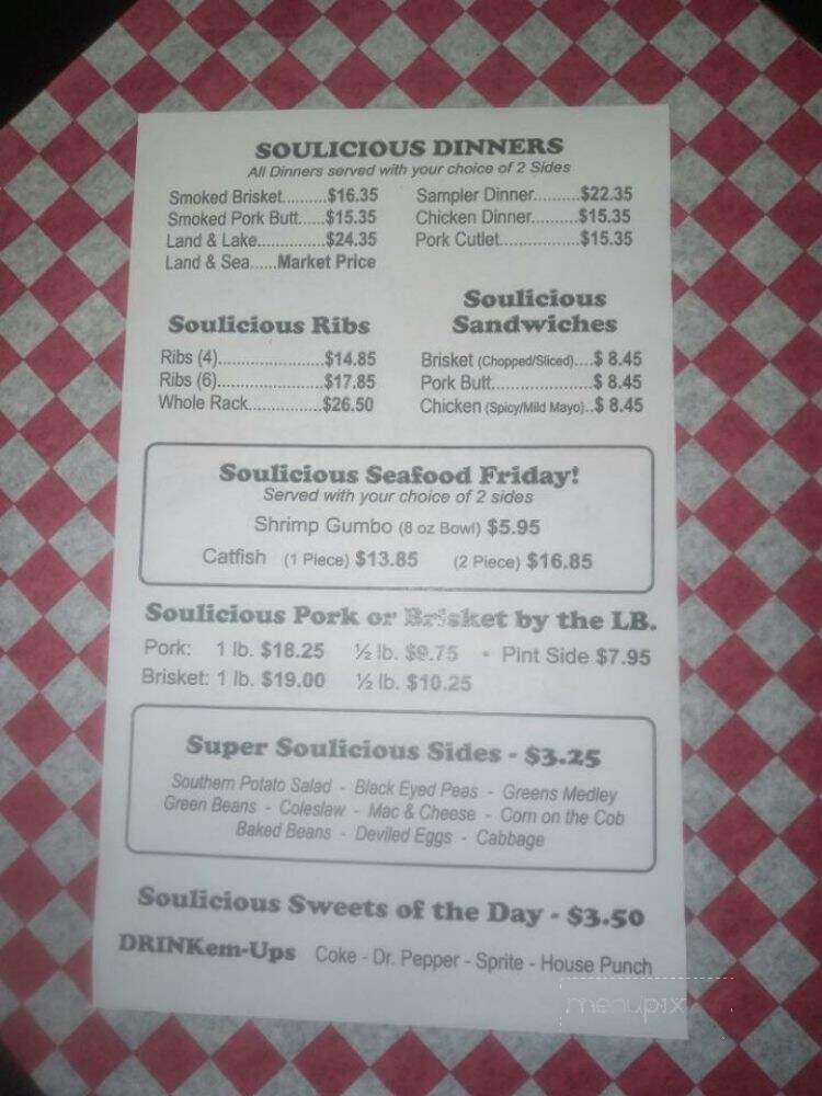 Soulicious Southern Smokehouse - Hot Springs Village, AR menu_pic