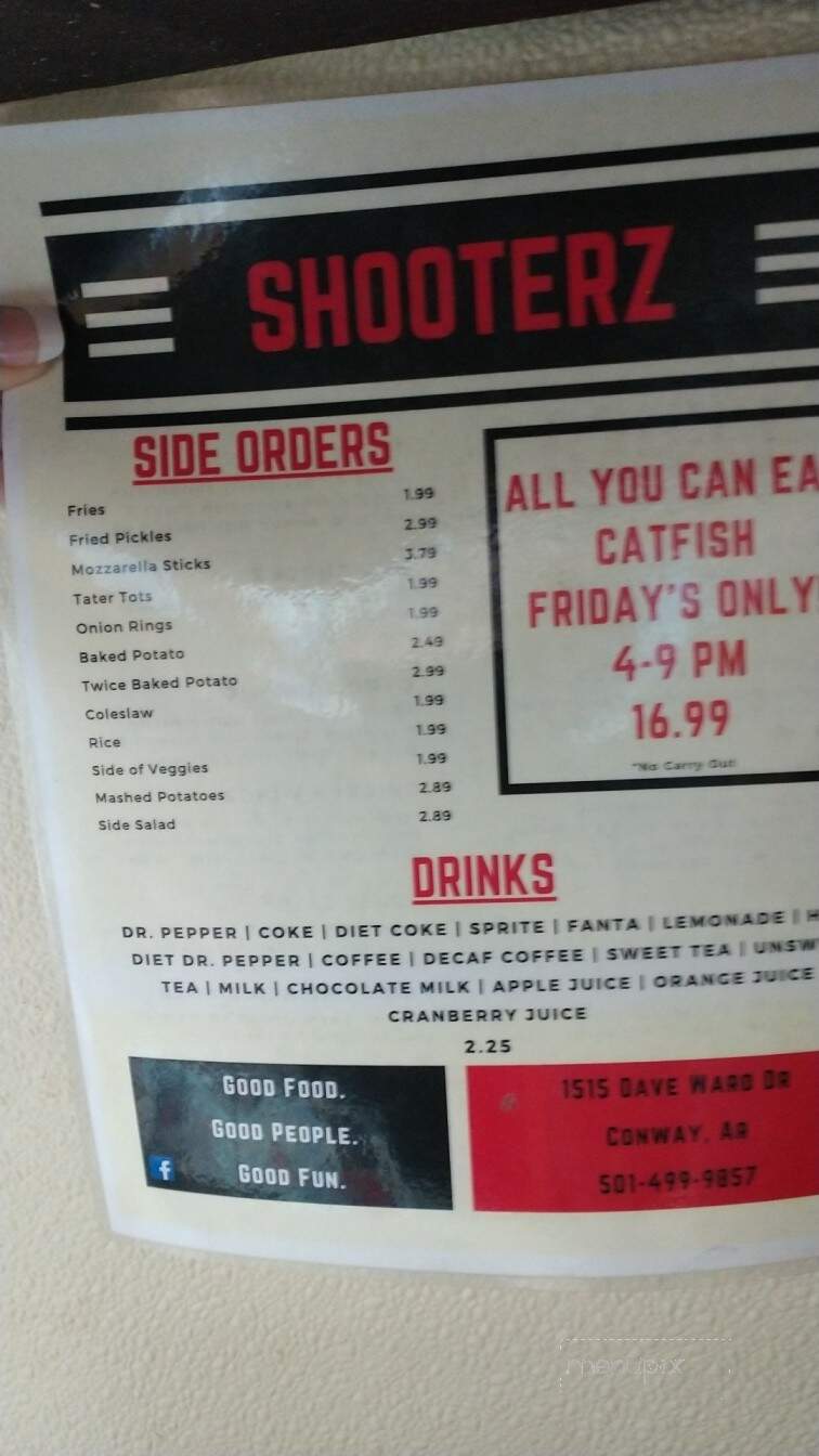 Shooterz - Conway, AR menu_pic