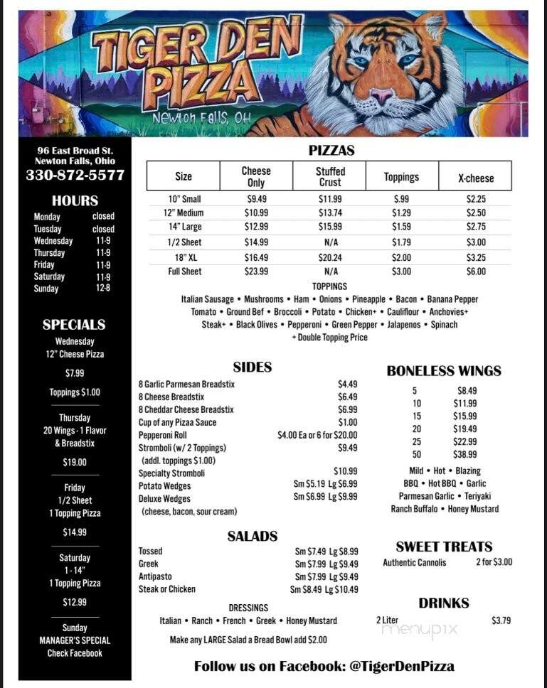 Tiger Den Pizza - Newton Falls, OH menu_pic