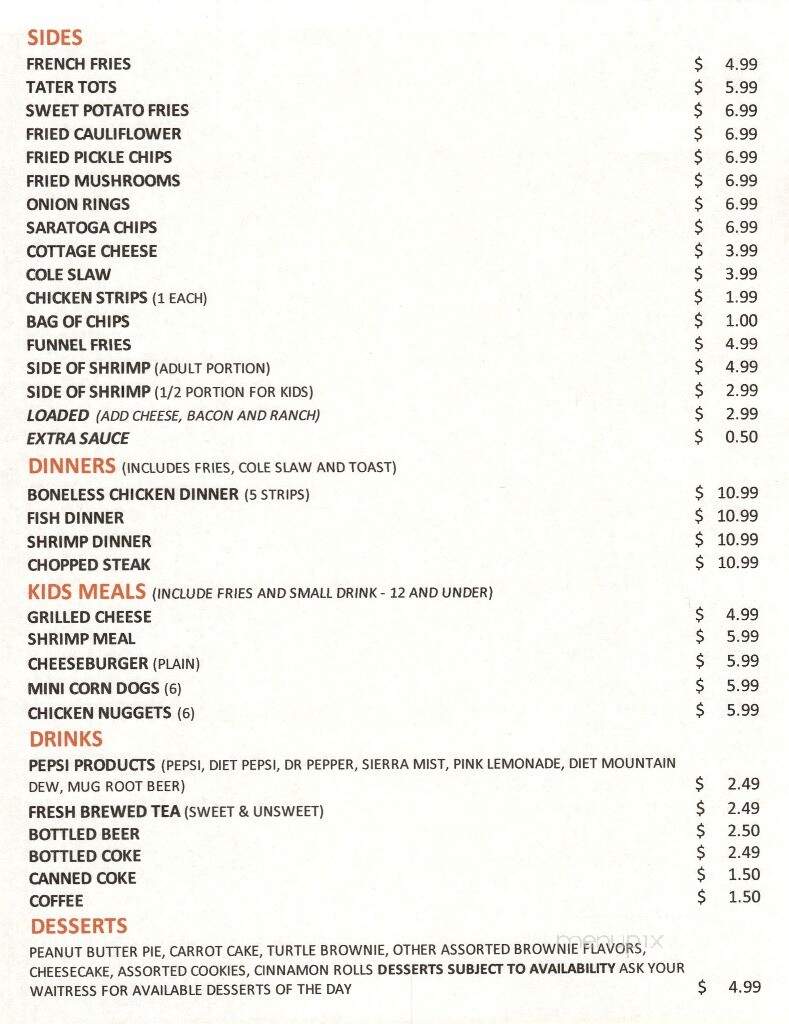 Rods Burgers - Wilmington, OH menu_pic