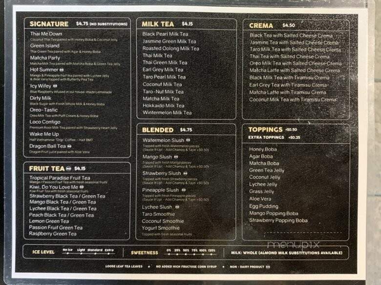 Tea Daze - Modesto, CA menu_pic