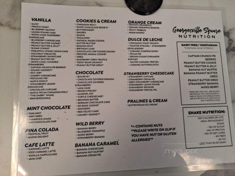 Georgesville Square Nutrition - Columbus, OH menu_pic