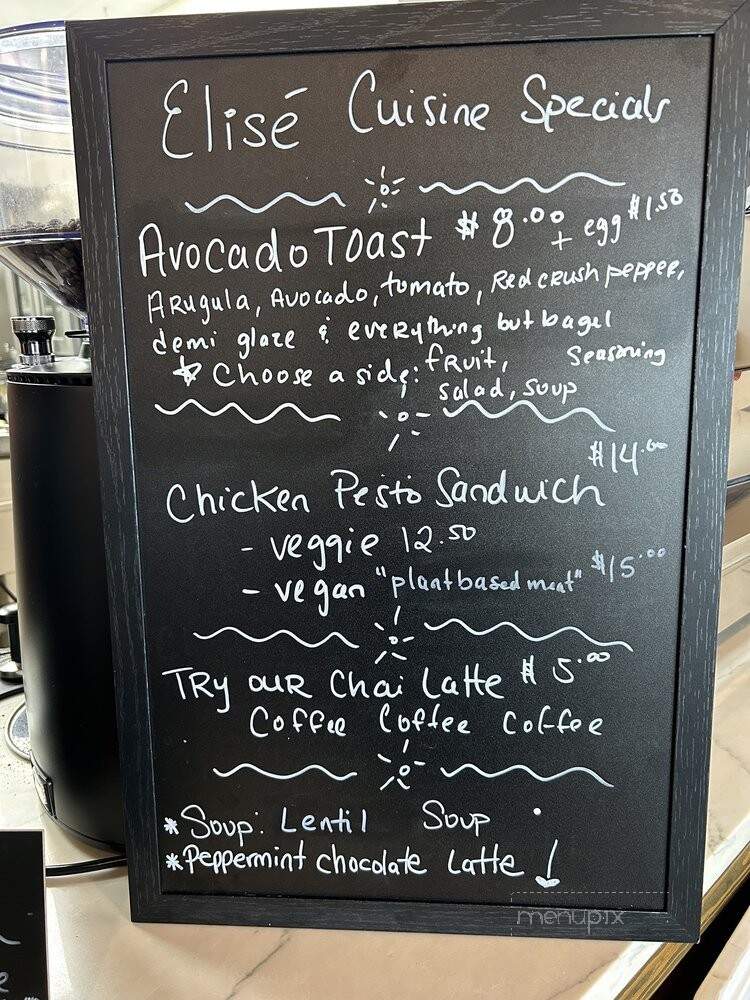 Elise Cuisine - San Antonio, TX menu_pic