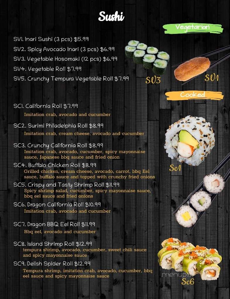 KHA Sushi Land - Mequon, WI menu_pic