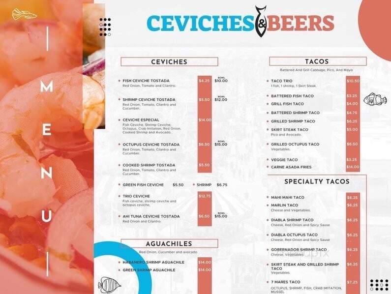 Ceviches & Beers - San Diego, CA menu_pic