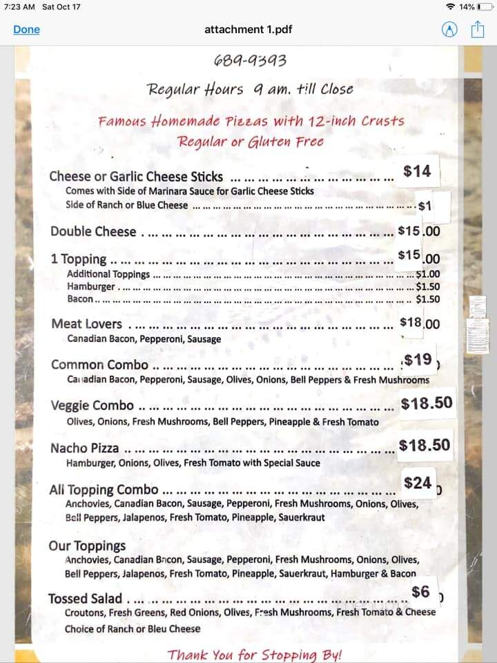 Antler Saloon - Wisdom, MT menu_pic