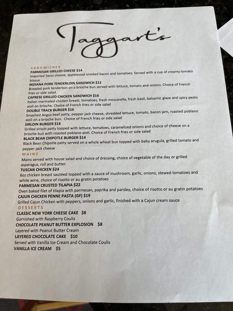 Taggart's - Indianapolis, IN menu_pic