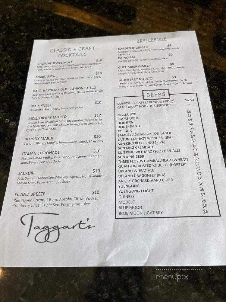 Taggart's - Indianapolis, IN menu_pic