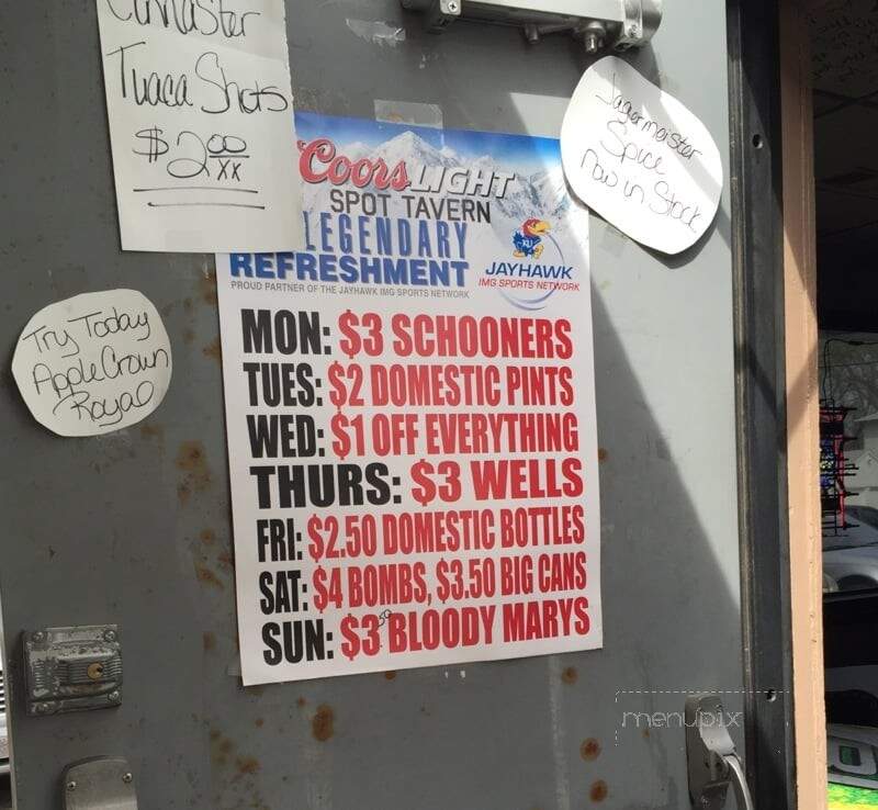 Spot Tavern - Topeka, KS menu_pic