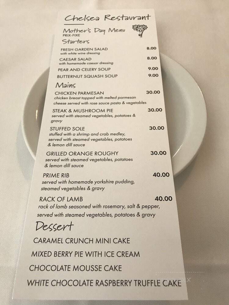Chelsea Restaurant - Mississauga, ON menu_pic