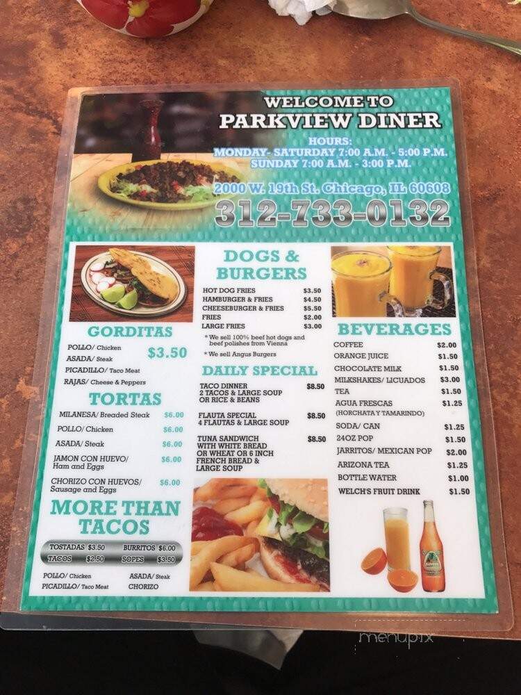 Parkview Restaurant Grill - Chicago, IL menu_pic