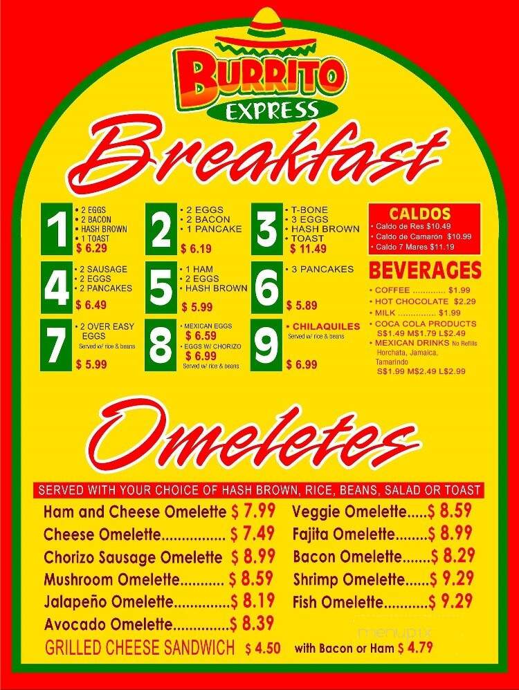 Burrito Express Mexican Grill - Hardeeville, SC menu_pic