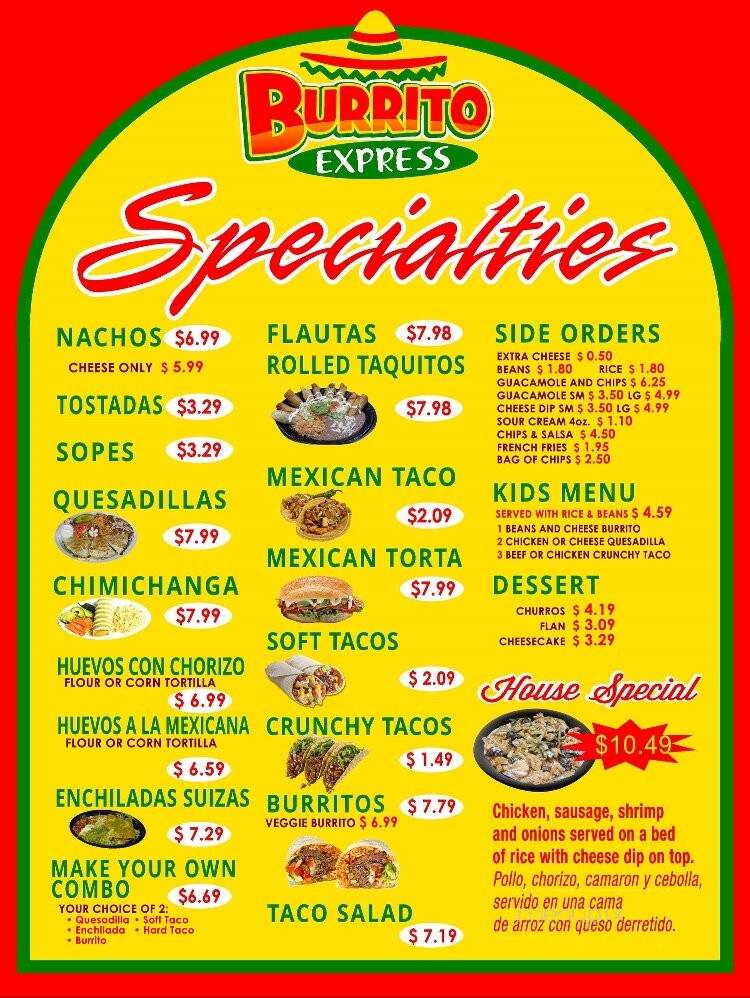 Burrito Express Mexican Grill - Hardeeville, SC menu_pic