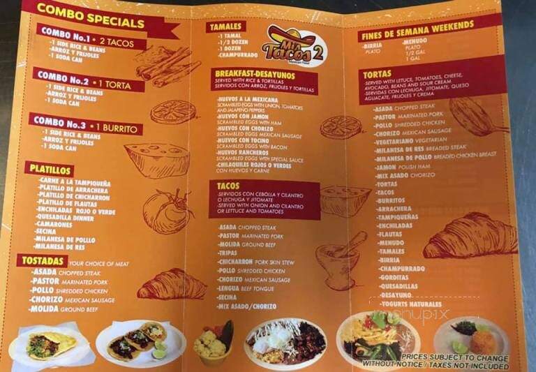 Mis Tacos 2 - Carol Stream, IL menu_pic