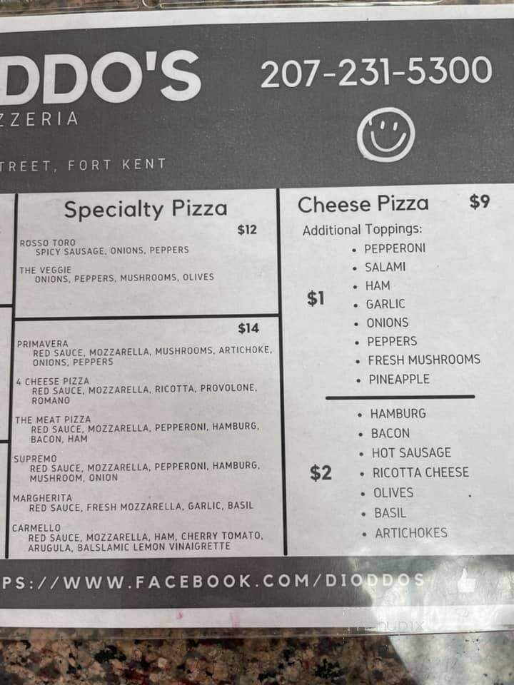 DiOddo's Pizza - Fort Kent, ME menu_pic
