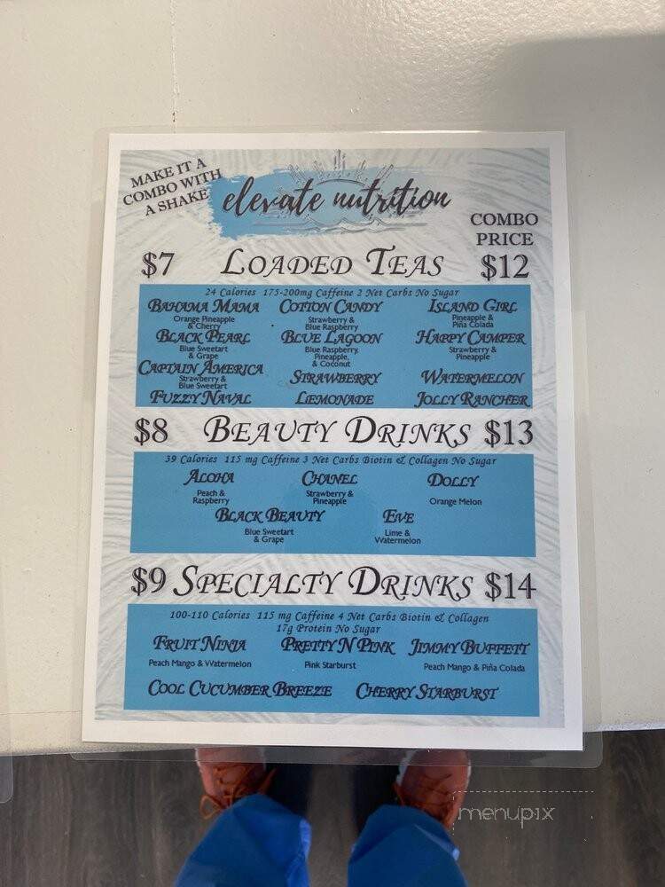 Elevate Nutrition - Myrtle Beach, SC menu_pic