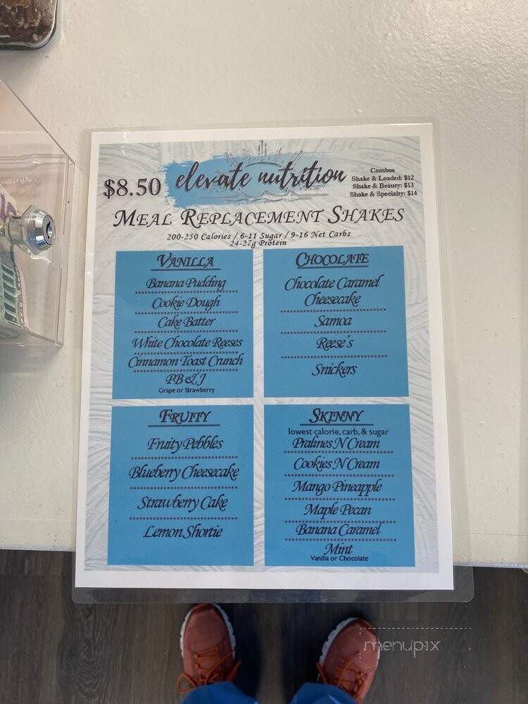 Elevate Nutrition - Myrtle Beach, SC menu_pic
