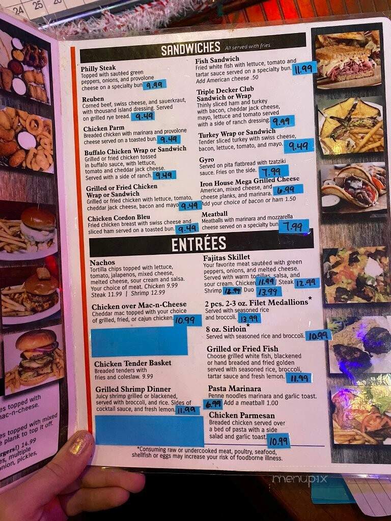 Iron House Bar & Grill - Cortland, OH menu_pic